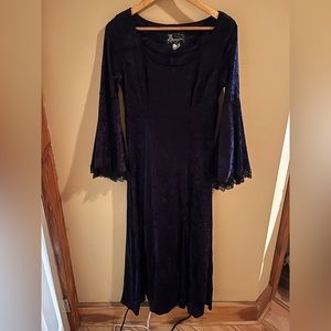 Dark Purple Velvet Vampire Witch Halloween Dress